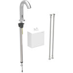 Grifo electrónico para lavabos Geberit Piave, montaje de encimera, servicio a generador, con caja funcional vista: Acabado de acero inoxidable / Cepillado, con revestimiento fácil de limpiar, Mezclador=Con mezclador